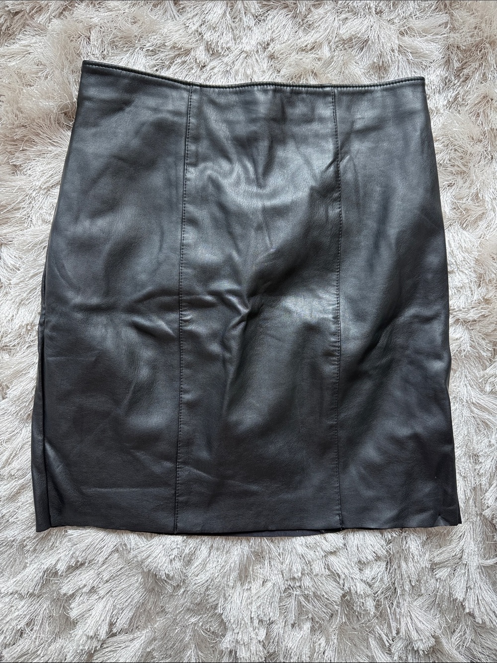 Express Black Faux Leather Mini Skirt